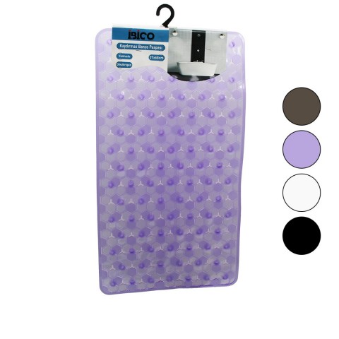 İBİCO İ21-004 (D.GEN & LÜX PVC) (PETEK DESEN & ŞEFFAF-BUZLU) (98PCS VANTUZ) KAYDIRMAZ BANYO & KÜVET PASPAS(37X68CM)*60