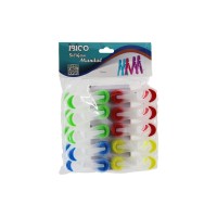 İBİCO İ21-036 ( 10PCS ) ( ŞEFFAF & RENKLİ UÇ ) SİLİKON & PLASTİK MANDAL*12X12