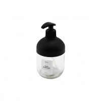 QLUX C-00550 CLARY ( CAM ) SIVI SABUNLUK ( SİYAH PLASTİK KAPAK & POMPA ) ( 425ML ) ( NO-05 SOAP DISPENSER )*12=K