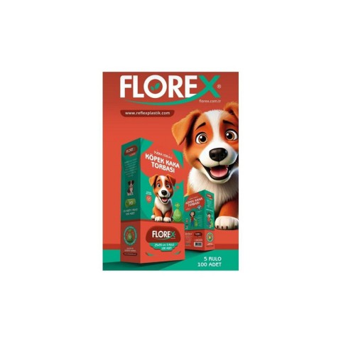 FLOREX L-2000 ( KÖPEK & EVCİL HAYVAN ) ( KAKA TORBASI ) ( 5 RULO X 20PCS = 100 ADET ) ( PUDRA KOKULU ) ( 25X35CM ) ( PET SHOP )*24=K