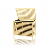 İBİCO İ21-085 LAUNDRY BASKET ( KALIN AHŞAP BAMBU ) KİRLİ ÇAMAŞIR SEPETİ ( KUMAŞ ÇANTALI ) ( SEPET=50X38X55CM )*6