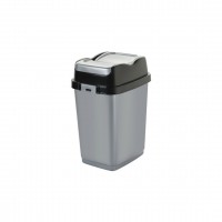 DÜNYA-09711-400&410 ( SİYAH & GRİ ) EASY ( 5LT ) ( ÇİFT KAPAKLI ) ÇÖP KOVASI PLASTİK ( 149X185X266MM )*36=K