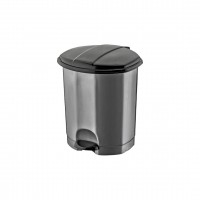 DÜNYA-01010-400&410 ( SİYAH & GRİ ) ( 5LT ) ( PEDALLI ) ÇÖP KOVASI PLASTİK ( 202X202X245MM )*12=K