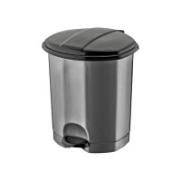DÜNYA-01013-400&410 ( SİYAH & GRİ ) ( 18LT ) ( PEDALLI ) ÇÖP KOVASI PLASTİK ( 305X301X390MM )*6=K