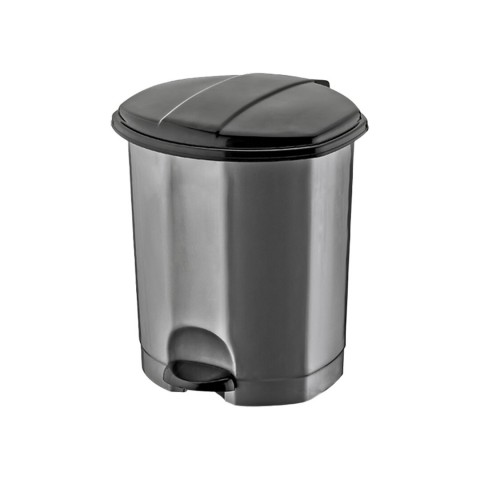 DÜNYA-01013-400&410 ( SİYAH & GRİ ) ( 18LT ) ( PEDALLI ) ÇÖP KOVASI PLASTİK ( 305X301X390MM )*6=K