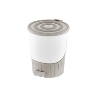 DÜNYA-01070-407 ( KUM BEJİ ) PASTEL- ( LÜX ) ( 14LT ) ( PEDALLI ) ÇÖP KOVASI PLASTİK ( 315X285X335MM )*6=K