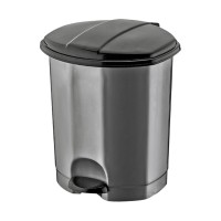DÜNYA-01014-400&410 ( SİYAH & GRİ ) ( 30LT ) ( PEDALLI ) ÇÖP KOVASI PLASTİK ( 358X350X470MM )*4=K