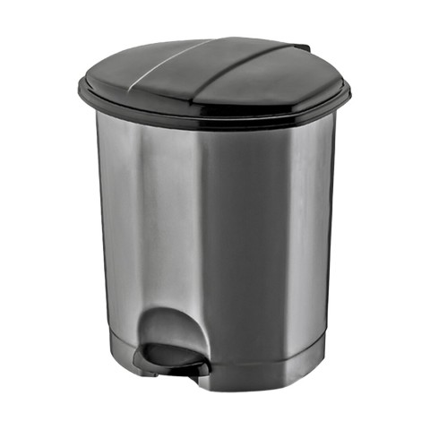 DÜNYA-01014-400&410 ( SİYAH & GRİ ) ( 30LT ) ( PEDALLI ) ÇÖP KOVASI PLASTİK ( 358X350X470MM )*4=K