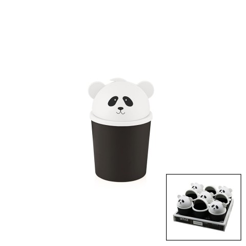 QLUX L-00988 PANDA ( MİNİ ) MASA ÜSTÜ ÇÖP KOVASI ( OFİS & ÇOCUK ODASI & MAKYAJ VB.)*18=K