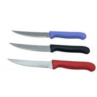 TUJO KNIVES-2280 ( TEKLİ ) ( BÜYÜK ) ( TIRTIRLI ) SEBZE & EKMEK BIÇAK ( RENKLİ PLSATİK SAPLI )*12X24