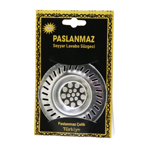 KRT-1080 PASLANMAZ SEYYAR METAL LAVABO SÜZGEÇİ*50X14