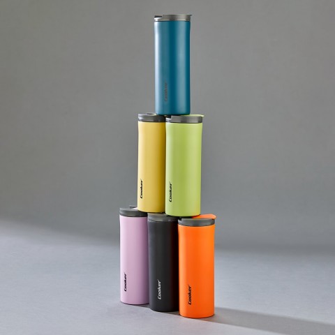 COOKER CKR-2041 ( 400ML ) UZUN TERMOS BARDAK RENKLİ ( PASLANMAZ ÇELİK & KAYDIRMAZ TPR TABAN )*24