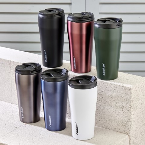 COOKER CKR-2049 ( 400ML ) MUG TERMOS BARDAK RENKLİ ( PASLANMAZ ÇELİK & KAYDIRMAZ TPR TABAN & SIZDIRMAZ KAPAK)*24