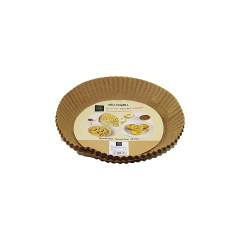 BELLHOWELL DMR-4154 ( 50PCS & TABAK MODELİ ) ( YUVARLAK TABAN:16CM X KENAR: 4.5CM ) AİR FRYER PİŞİRME KALIP (KAĞIT)*200