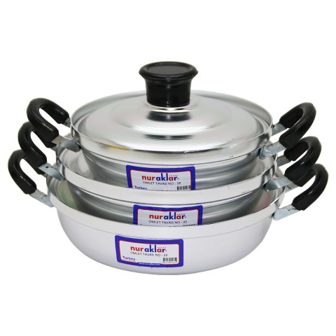 NURAKLAR OY218-222 ( 3LÜ ) ALÜMİNYUM OMLET SET ( NO-18-20-22 )*24
