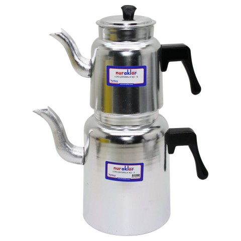 NURAKLAR LC-105 ( NO-5 ) LÜKS ALÜMİNYUM ÇAYDANLIK TAKIMI*12