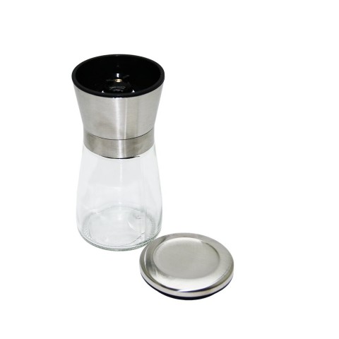 ENFA ENF-585 ( KÜÇÜK ) ( CAM HAZNELİ & KROM KAPLAMA PLS.KAPAKLI ) TUZ & BAHARAT ÖĞÜTÜCÜ*80