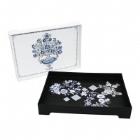 HARMONY TİME AS-101 HT-028.04 JAPON GÜLÜ DESENLİ ( DİKDÖRTGEN ) AYAKLI TEPSİ ( 31X21CM )*8=K