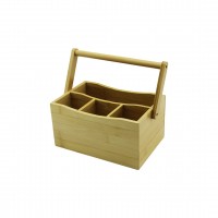 YAKUT-11418 ( TAŞIMA KULPLU = 3+1 BÖLMELİ ) ( TEZGAH ÜSTÜ ) BAMBU & AHŞAP KAŞIKLIK*12