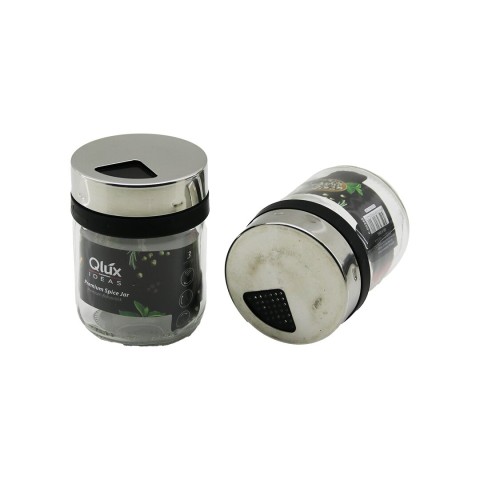 QLUX C-00342 PREMİUM SPİCE JAR (212CC)(CAM) BAHARATLIK & TUZLUK (KROM KAPLAMA PLASTİK KAPAK)(3 DÖKÜM AYARLI)*20=K