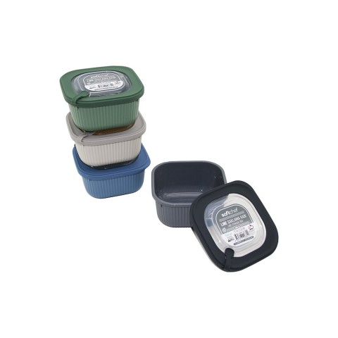 SOFTCHEF-00681 LINE ( 600ML ) RENKLİ PLASTİK SAKLAMA KABI ( VAKUM KAPAK )*24=K