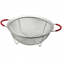 YAKUT-12327 ( 28CM ) ( TEL SEPET ) METAL SÜZGEÇ ( SİLİKON KILIFLI KULP ) ( METAL ÇERÇEVE & AYAK )*40