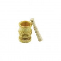 TARAKLI TRK-120 (LÜX) (ORTA BOY) AHŞAP HAVAN (SARIMSAK DÖVECEK) (Ç:7.3CM-D:6.5CM-Y:10.5CM) (BRKT-077437)*100