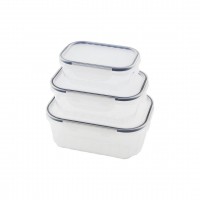 QLUX L-00879-2 ( 3PCS ) QUİCK SIZDIRMAZ SAKLAMA KABI SETİ (ŞEFFAF KAP & BUĞULU-CONTALI KAPAK) ( 500-1000-1700ML)*16