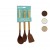 İBİCO İ22-009 ( 3PCS ) ( RENKLİ SİLİKON ) ( AHŞAP & BAMBU SAPLI ) MUTFAK SETİ ( KEPÇE & KAŞIK & SPATULA ) ( 30CM )*12X6
