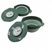 QLUX L-00960-3 ( 2İN1 ) ( KATLANABİLİR ) ( KAPAKLI ) MİKSER KABI ( SİLİKON & PLASTİK ) ( YEŞİL ) ( 3250ML )*8=K