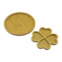 PABLITO HOME PBT-518 ( 2 MODEL ) ( OVAL & 4 BÖLMELİ ÇİÇEK ) ( AHŞAP ) SUNUM TEPSİ SETİ ( OVAL=27CM ) ( 4 BÖLMELİ ÇİÇEK=20CM )*24=K