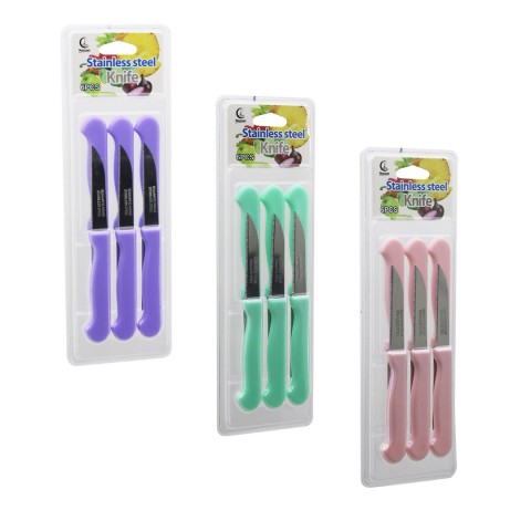 NAYUAN STAİNLESS STEEL KNİFE ( 6PCS ) MEYVE BIÇAK ( RENKLİ PLASTİK SAPLI ) ( VAKUMLU AMBALAJ ) ( BRKT-806155 )*288