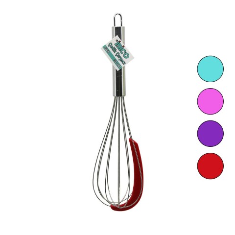 İBİCO İ22-068 ( 30CM ) ( RENKLİ SİLİKON KAZIYICILI ) ( KROM SAPLI ) ÇELİK METAL ÇIRPICI ( ÇIRPICI: 17.5CM + SAP: 12.5CM )*12X20