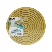 İBİCO İ22-258 ( YUVARLAK ) ( ÇAP: 28CM ) ( ÇİFT TARAFLI= DÜZ & KANALLI ) AHŞAP BAMBU SERVİS SUNUM TAHTASI TEPSİ*24