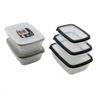 QLUX L-00764 BİO SAVER (3PCS= 1200-1900-3200ML) SIZDIRMAZ SAKLAMA KABI SET (ŞEFFAF PLS.KAP*6=K