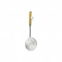 İBİCO İ22-289 ( 14CM ) ( BAMBU AHŞAP SAPLI ) ( ÇELİK METAL ) ( DERİN ) KEVGİR ( SAP: 26CM )*12X10