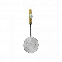 İBİCO İ22-290 ( 16CM ) ( BAMBU AHŞAP SAPLI ) ( ÇELİK METAL ) ( DERİN ) KEVGİR ( SAP: 26CM )*12X10