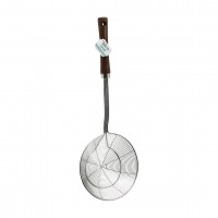 İBİCO İ22-298 ( 16CM ) ( AKASYA AHŞAP SAPLI ) ( ÇELİK METAL ) ( DERİN ) KEVGİR ( SAP: 27CM )*12X10