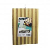İBİCO İ22-191 ( 26X36CM X 1.2CM ) ( BEYAZ ÇİZGİLİ ) ( AHŞAP BAMBU ) KESİM PANOSU & KESME TAHTASI ( METAL KULPLU )*30