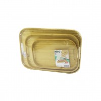 İBİCO İ22-271 ( 3 BOY ) ( DİKDÖRTGEN ) ( BAMBU AHŞAP ) TEPSİ SETİ ( 22X33 & 28X40 & 33X45CM )*12