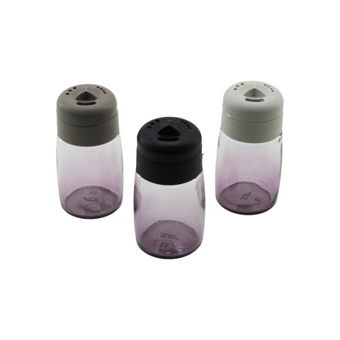 QLUX C-00271 ( STAR OVAL ) ( RENKLİ CAM ) TUZLUK & BAHARATLIK ( 100CC ) ( RENKLİ PLASTİK KAPAK= 3 SİTİL DÖKÜM ) *30=K