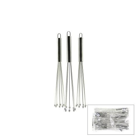 İBİCO İ22-357 ( 8-BONCUK UÇLU ) METAL ÇIRPICI ( KROM SAP ) ( UÇLARI=İT TOPLA & ÇEK AÇ ) ( UÇ=18CM + SAP:12CM )*12X20