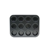 İBİCO İ22-376 ( 12 GÖZLÜ ) ( METAL & SİYAH ) ( DÜZ ) MUFFİN & KEK KALIP*60