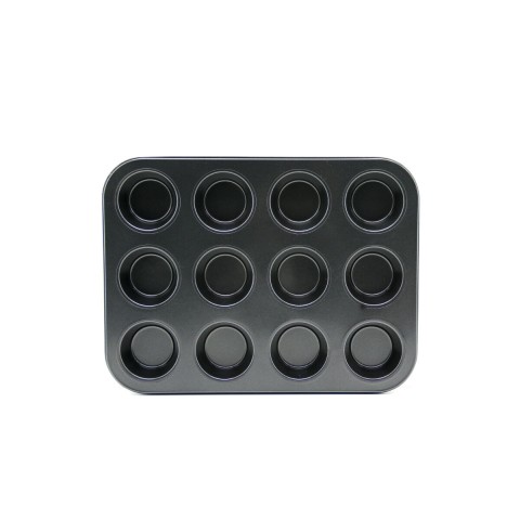 İBİCO İ22-376 ( 12 GÖZLÜ ) ( METAL & SİYAH ) ( DÜZ ) MUFFİN & KEK KALIP*60