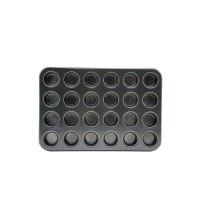 İBİCO İ22-377 ( 24 GÖZLÜ ) ( METAL & SİYAH ) ( DÜZ ) MUFFİN & KEK KALIP*60