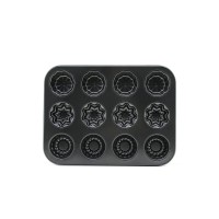 İBİCO İ22-378 ( 12 GÖZLÜ ) ( METAL & SİYAH ) ( ŞEKİLLİ ) MUFFİN & KEK KALIP*60