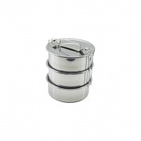 SADA GÜNEŞ ÇELİK NO-18CM ( 3LÜ ) ( METAL ) SEFER TASI ( DERİNLİK : 6.5CM ) ( TAŞIMA KULP=BAĞLAMA KANCALI )*20