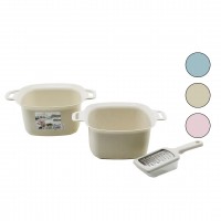 WİSH HOME WH-51300 ( 2PCS ) SÜZGEÇLİ KULPLU KASE ( 4LT ) & HAZNELİ RENDE SET*12=K