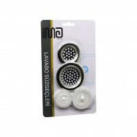 İM@-6391 ( 4PCS ) LAVABO SÜZGEÇ & TIPA SETİ ( 2AD - METAL SÜZGEÇ & 2AD - PLASTİK TIPA )*10X30