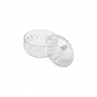 SHOME KOD:0100 ( ŞEFFAF YUVARLAK ) ( MİKA KRİSTAL PLASTİK ) ŞEKERLİK ( KAPAKLI )*96